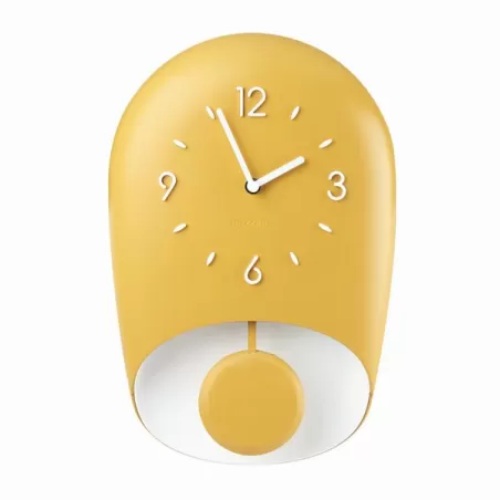Orologio da parete con pendolo 'bell' giallo senape - Guzzini