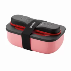 Set lunch box con posate da viaggio store&go rosso - Guzzini
