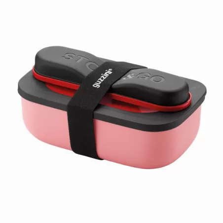 Set lunch box con posate da viaggio store&go rosso - Guzzini