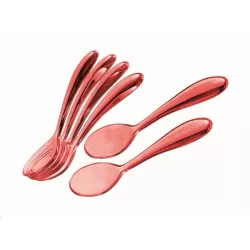 Set 6 cucchiaini 12 cm rosso trasparente - Guzzini