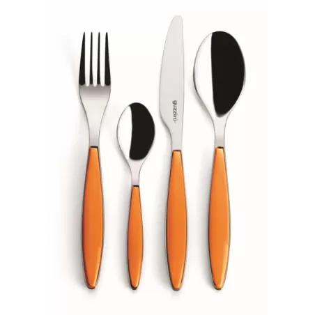 Set 24 pcs posate 'feeling' arancio trasparente - Guzzini