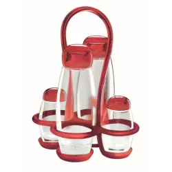 Menage 'gocce' rosso trasparente - Guzzini