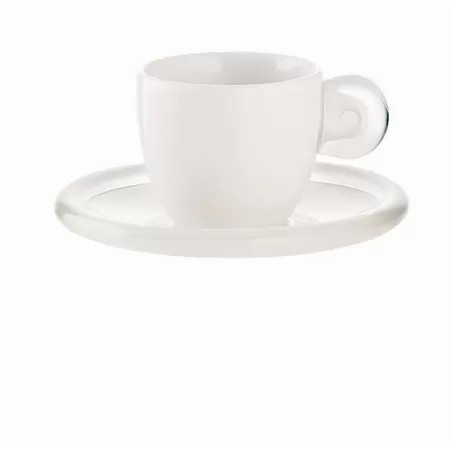 Set 6 tazzine caffe' c/piattino 'gocce' trasparente - Guzzini
