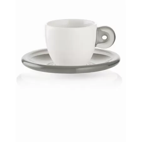 Set 6 tazzine caffe' c/piattino 'gocce' grigio cielo - Guzzini