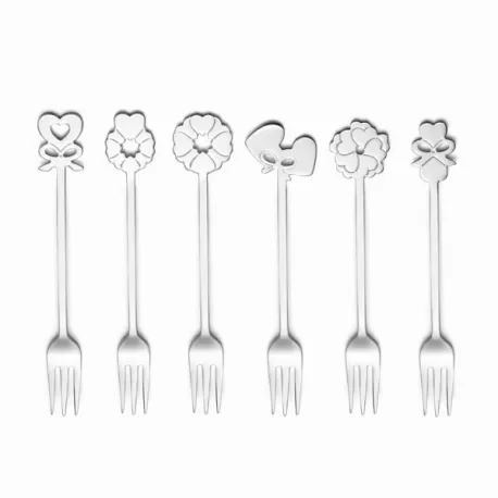 Set 6 forchettine dolce 'love' acciaio/argento - Guzzini