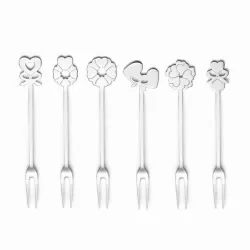 Set 6 forchettine aperitivo 'love' acciaio/argento - Guzzini