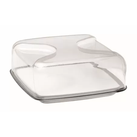 Copriformaggio quadrato 'gocce' grigio cielo - Guzzini