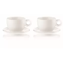 Set 2 tazze colazione c/piattino 'gocce' trasparente - Guzzini