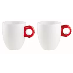 Set 2 bicchieri mug 'gocce' rosso trasparente - Guzzini
