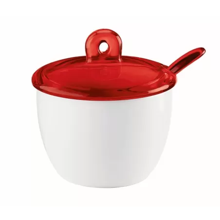 Zuccheriera 'gocce' rosso trasparente - Guzzini