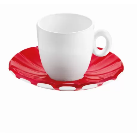 Set 6 tazzine caff? grace rosso trasparente - Guzzini