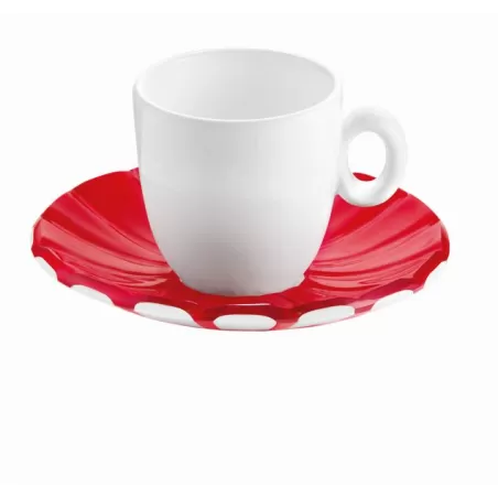 Set 6 tazzine caff? grace rosso trasparente - Guzzini