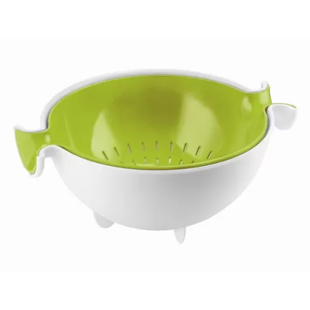 Set scolatutto con contenitore spin&drain verde mela - Guzzini