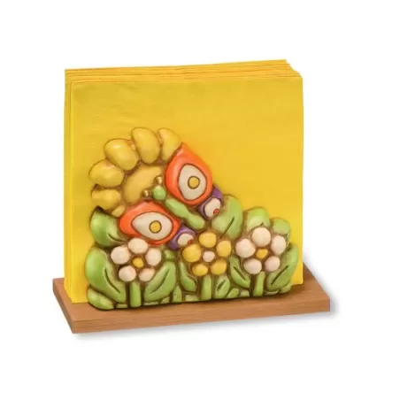 Portatovaglioli fiori con farfalla - Thun