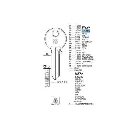 Chiave, Cisa - CS206 - Silca
