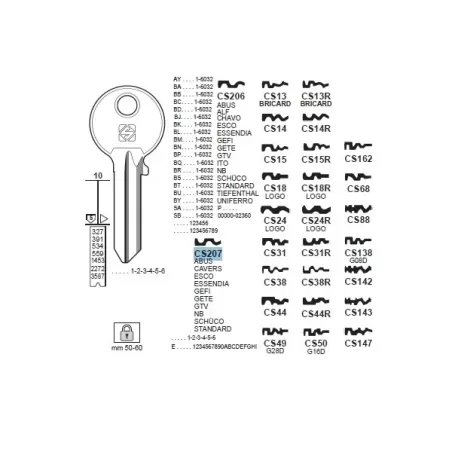 Chiave, Cisa - CS207 - Silca