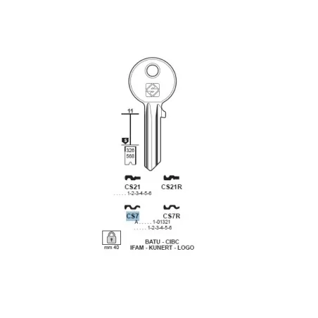 Chiave, Cisa - CS7 - Silca