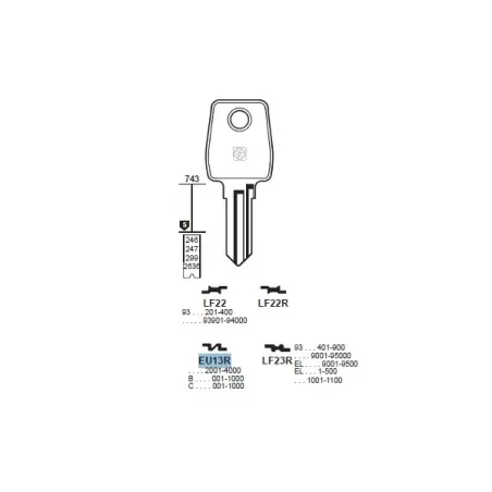 Chiave, Euro Locks - EU13R - Silca