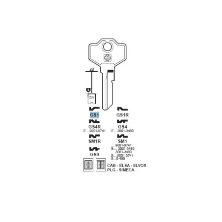 Chiave, Giussani - GS1 - Silca
