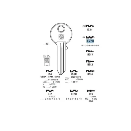 Chiave, Iseo - IE27R - Silca