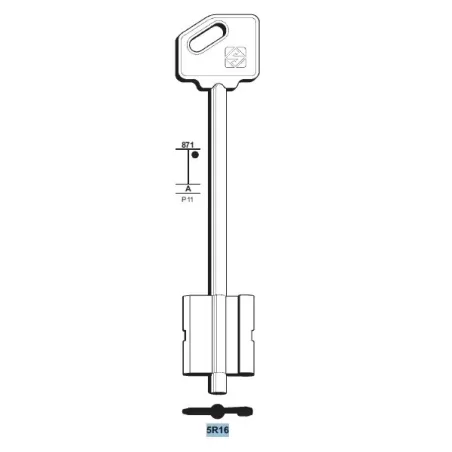 Chiave doppia mappa, C.r. - 5R16 - Silca