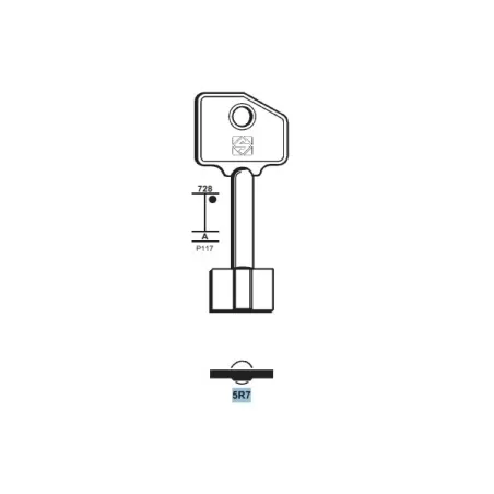 Chiave doppia mappa, C.r. - 5R7 - Silca