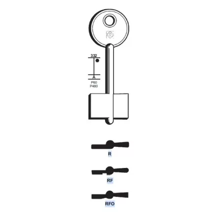 Chiave doppia mappa, C.r. - R - Silca