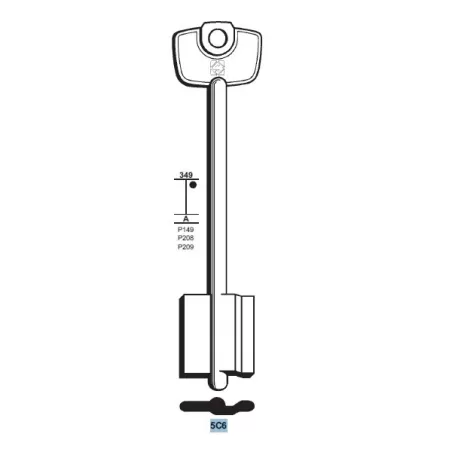 Chiave doppia mappa, Cerutti - 5C6 - Silca