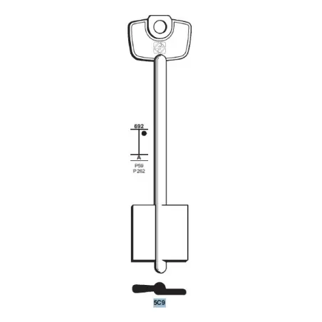 Chiave doppia mappa, Cerutti - 5C9 - Silca