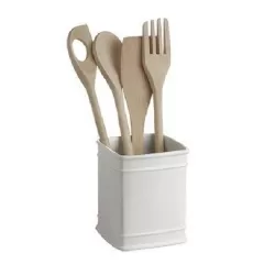 Preparazione, Porta utensili quadrato Cm. 14.5x11x11- La Porcellana Bianca