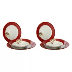 Set 6 piatti Dolce Natale 2 piani, 2 fondi e 2 dessert - Thun