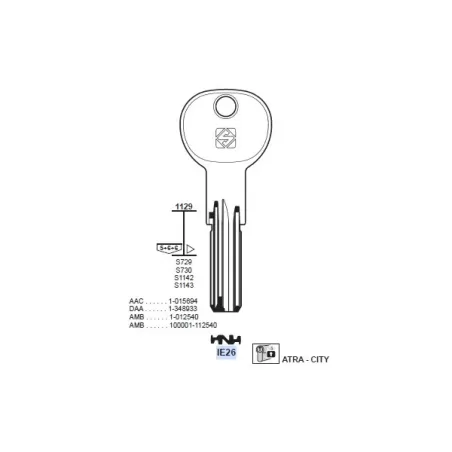 Chiave punzonata, Iseo - IE26 - Silca
