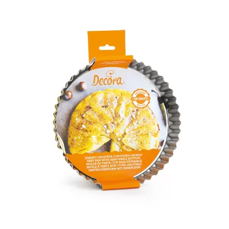 Stampo crostata con fondo mobile tondo Cm. 20x3,5 h - Decora