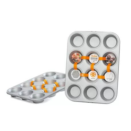 Teglia per 12 muffin Cavità ø 7x3 h cm  Stampo 35x26x3 h. - Decora