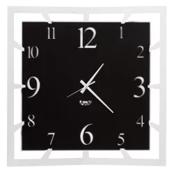 Orologio Big Soqquadro, Bianco marmo e Nero - Arti e Mestieri