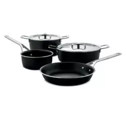 Pots&pans, Set 6 pentole nere con cooperchio - Alessi