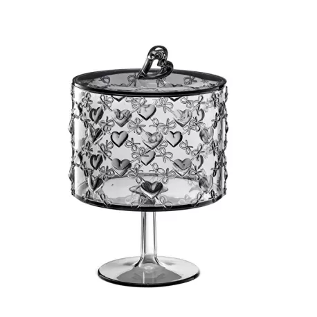 Contenitore con alzata piccolo 'love' grigio cielo - Guzzini