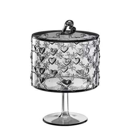 Contenitore con alzata piccolo 'love' grigio cielo - Guzzini