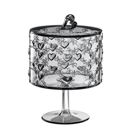 Contenitore con alzata grande 'love' grigio cielo - Guzzini