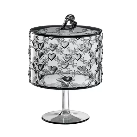 Contenitore con alzata grande 'love' grigio cielo - Guzzini