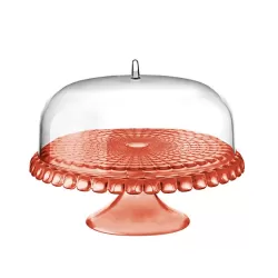 Alzata con campana 'tiffany' rosa corallo - Guzzini