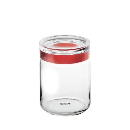 Barattolo l - 1000cc rosso trasparente - Guzzini