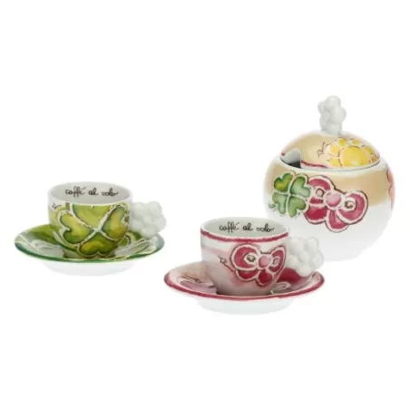 Set 2 tazzine caffe con zuccheriera Happy - Thun