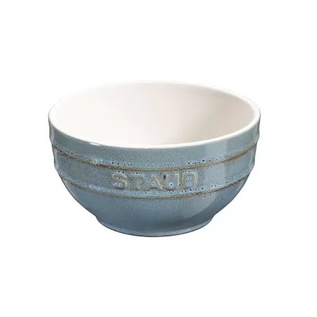 Ciotola in ceramica in ceramica turchese anticato Cm. 12 - Staub
