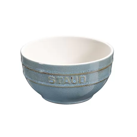 Ciotola in ceramica in ceramica turchese anticato Cm. 17 - Staub