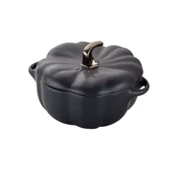 Cocotte zucca in ceramica nero Cm. 15 - Staub