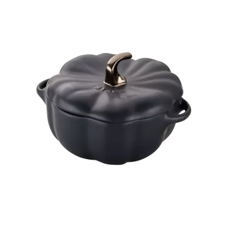 Cocotte zucca in ceramica nero Cm. 15 - Staub