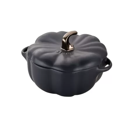 Cocotte zucca in ceramica nero Cm. 15 - Staub