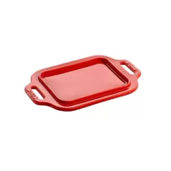 Piatto da burro in ceramica rosso ciliegia - Staub 2