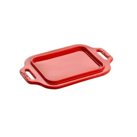 Piatto da burro in ceramica rosso ciliegia - Staub